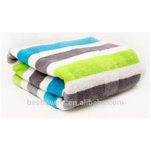 Wholesale 100%cotton terry striated bath towel